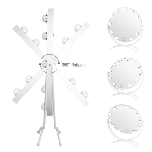 11 Bulb Round Vanity Mirror - Avalanche