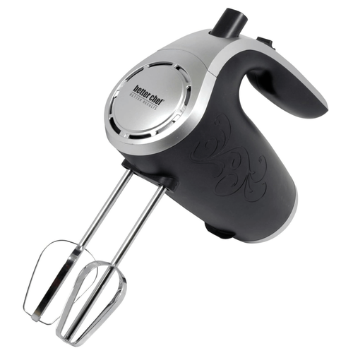 Better Chef 5-Speed 150W Hand Mixer with Silver Accents and Storage Clip 
