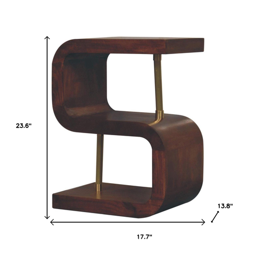 Solid Wood Curved Nightstand