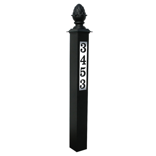 Lighted Address Post With Decorative Finial 