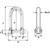 Wichard Self-Locking Long D Shackle - Diameter 6mm - 1/4" - 768536012132