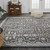 8' X 10' Gray Blue And Ivory Wool Floral Tufted Handmade Stain Resistant Area Rug - 606114129004