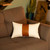 Pure White and Brown Faux Leather Lumbar Pillow - 808230077508