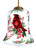 Cardinal Perched on Winter Berries Hand Painted Mouth Blown Glass Ornament - 606114637240