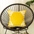 Yellow and White Geometric Border Throw Pillow - 808230077027