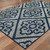 5' X 8' Navy Geometric Stain Resistant Indoor Outdoor Area Rug - 606114573838