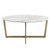 White on Gold Faux Marble Round Coffee Table - 808230088740 - 808230088740