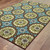 5' X 8' Blue Floral Stain Resistant Indoor Outdoor Area Rug - 606114570929