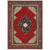 8' X 11' Red Blue Orange And Ivory Oriental Power Loom Stain Resistant Area Rug With Fringe - 606114604358