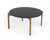 36" Gold And Black Marble Stone Round Coffee Table - 606114152989