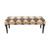 47" Tan And Black Black Leg Checkered Upholstered Bench - 606114064732