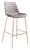 43" Gray Copper Steel Low Back Bar Height Chair With Footrest - 808230065291