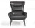 Industrial Dark Grey Leather And Metal Accent Chair - 606114594659