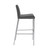 Set of Two Gray Leather and Steel Bar Stools - 808230089044