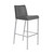 Set of Two Gray Leather and Steel Bar Stools - 808230089044