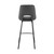 26" Elegant Grey Faux Leather and Black Metal Armless Swivel Counter Stool - 606114633884