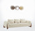 100" Cream Long Fabric and Walnut Wood Standard Sofa - 606114648192