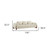 100" Cream Long Fabric and Walnut Wood Standard Sofa - 606114648192