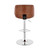 Adjustable Gray Faux Leather Chrome and Walnut Bar Stool - 606114635475