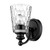 Black Metal and Pebbled Glass Wall Light - 808230012899