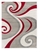 Red Silver Grey Swirls Modern Hand-carved Area Rug - 655466805531