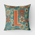 Letter Z Flowers Retro Blue Fabric Decorative Pillow - 615872982387