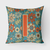 Letter Z Flowers Retro Blue Fabric Decorative Pillow - 615872982387