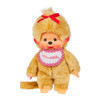 Sekiguchi Monchhichi Beige Girl With Bib - Front Angle