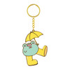 Rainylune Friend the Frog In The Rain Enamel Keychain - Front Angle