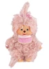 Fluffy Pink Beige Plush Toy from Monchhichi - Front Angle
