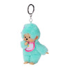 Monchhichi Aquamarine Plush Keychain - Left Angle