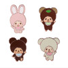 Monchhichi Friends Enamel Pin Set featuring colorful kawaii character pins with secure backing for bags and jackets at Jellybeet