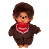Monchhichi Beanie Boy plush toy with soft brown fur and signature thumb-sucking pose on white background at Jellybeet