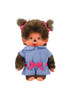 Monchhichi Denim Dungaree Girl Plush Toy - Front Angle