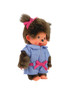 Monchhichi Denim Dungaree Girl Plush Toy - Right Angle