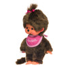 Monchhichi Standard Girl Pink Bib 8" Plush - Authentic Japan - Left Angle