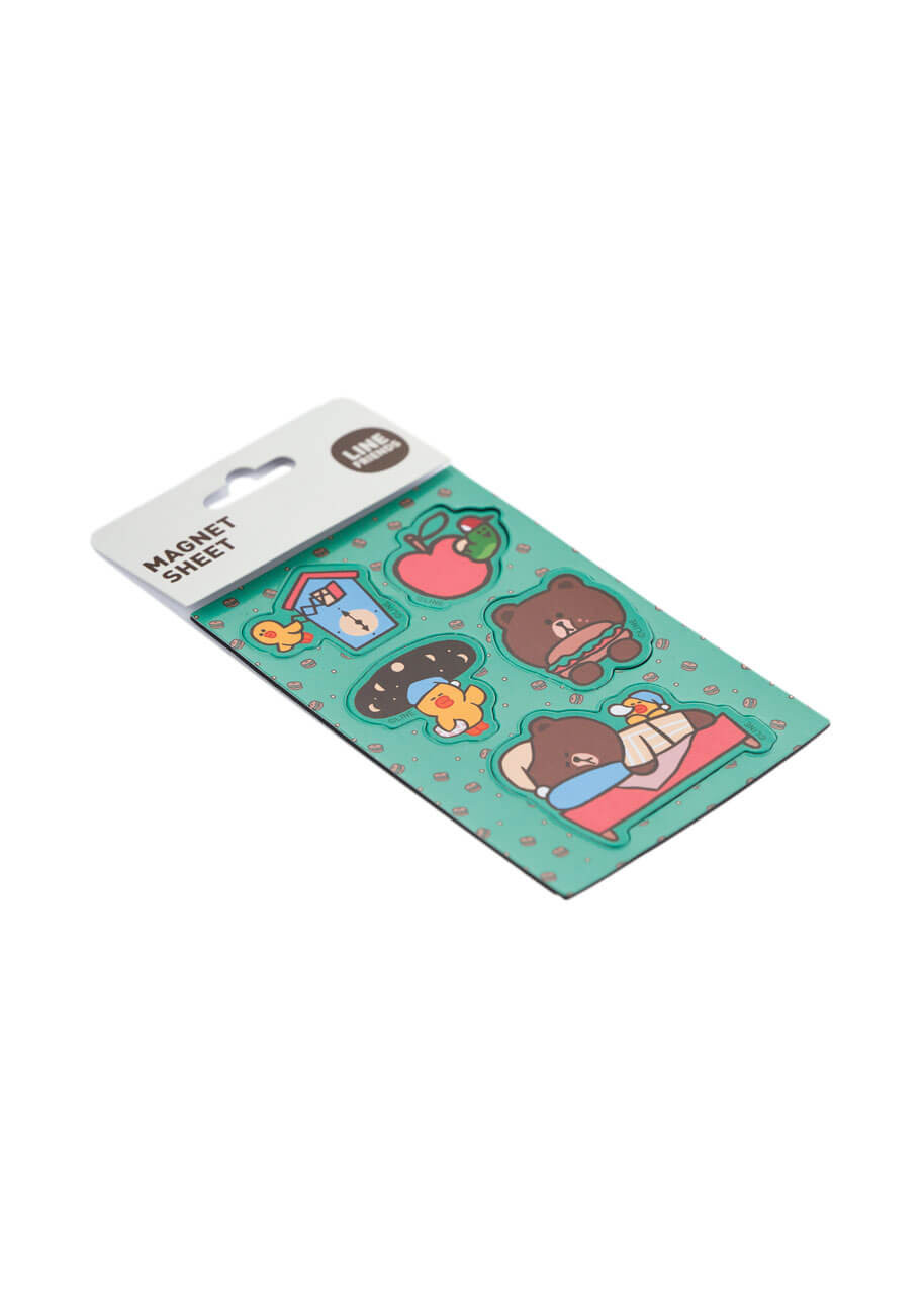 Line Friends A Day of Friends and Sleepover Magnet Sheet - Blind Pick