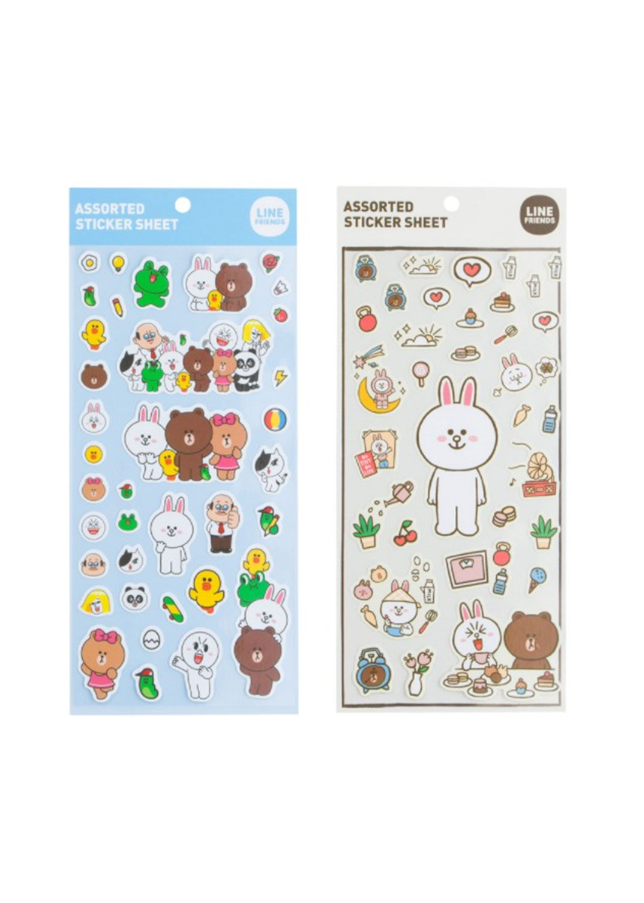 Line Friends Basic and Cony Sticker Sheets - Blind Pick