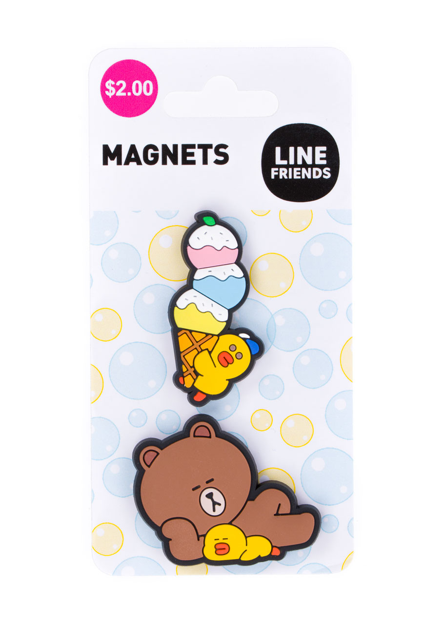 LINE FRIENDS BROWN and SALLY Play In The Park Magnets - 2pcs