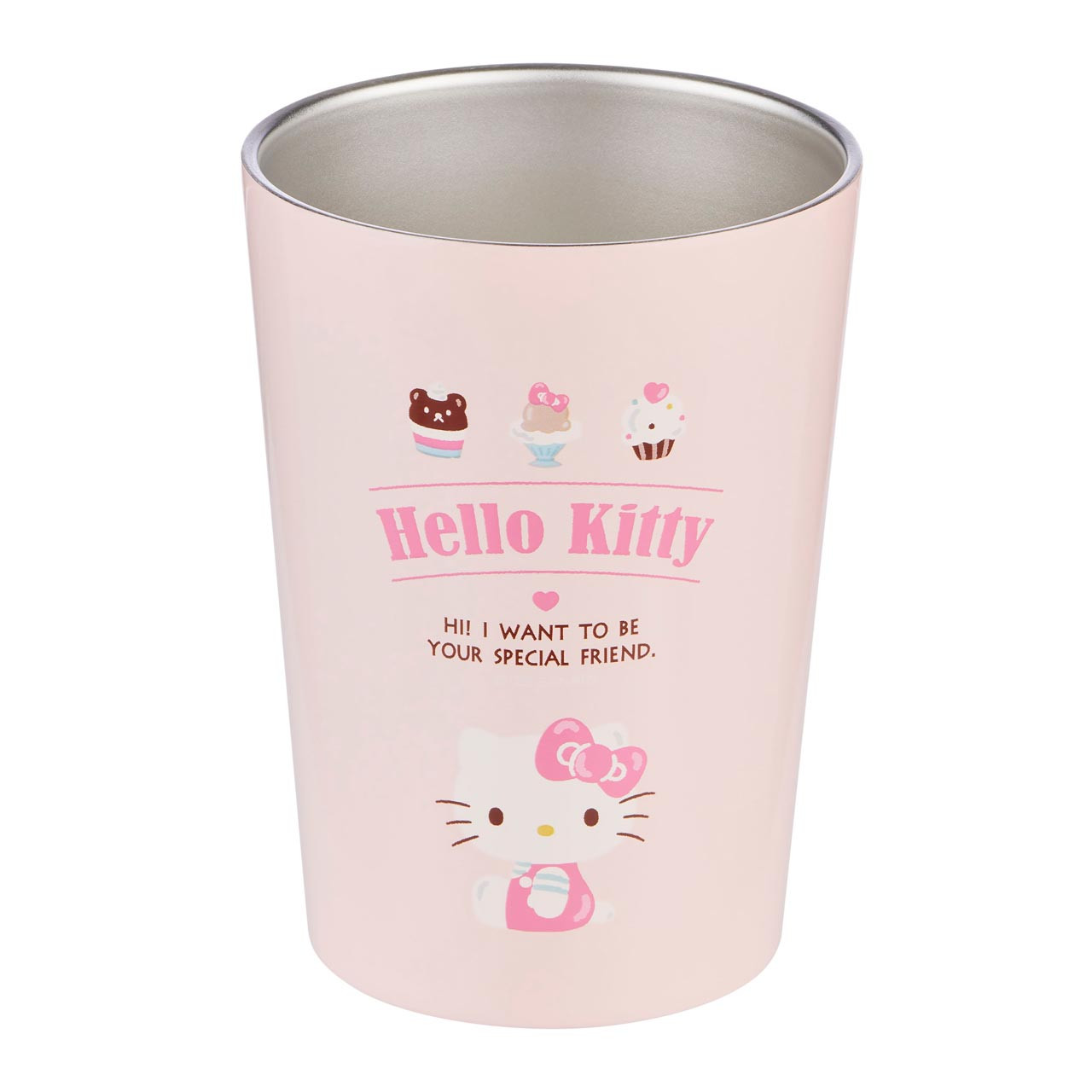 Sanrio Pink Strawberry Hello Kitty Stainless Steel Tumbler Cup