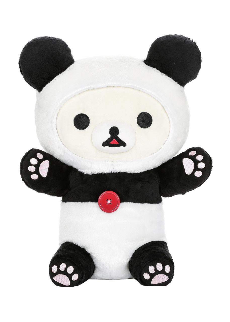 Korilakkuma Panda Say Hi Plush Jellybeet Home medium plushies rilakkuma panda sleeping plush. korilakkuma dressed as panda say hi