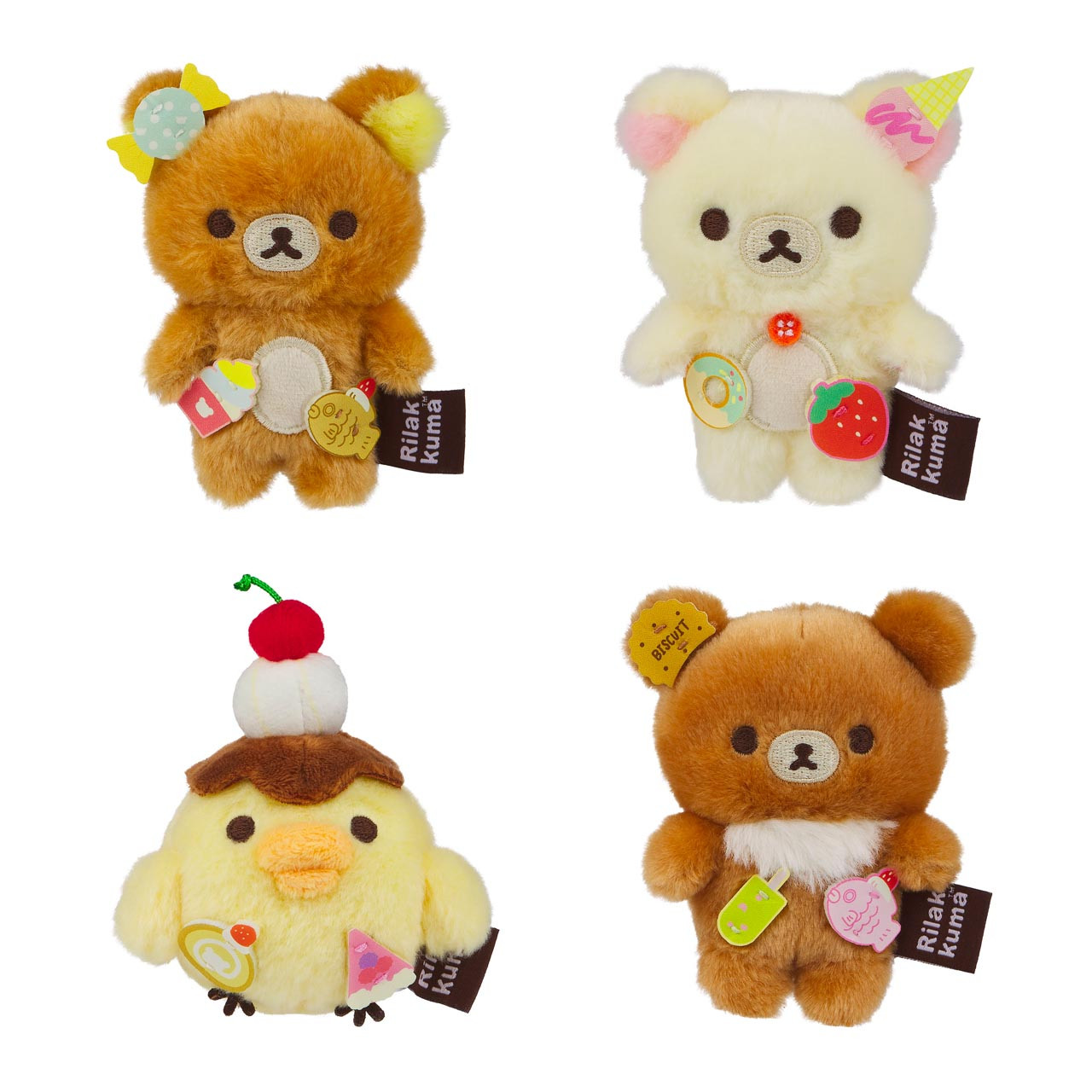 ラストセット　激レア　スクイーズ　ストラップ　Rilakkuma　ワッフル Rilakkuma Sweet Treat Plush Keychain Blind Box | Jellybeet