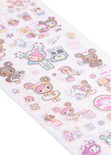 tokidoki Donutella Pink Sticker Sheet - Details tokidoki Donutella Pink Sticker Sheet - Details