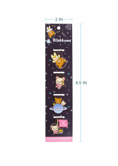 Rilakkuma Space Themed Magnetic Bookmarks - 4pcs - Dimensions Rilakkuma Space Themed Magnetic Bookmarks - 4pcs - Dimensions