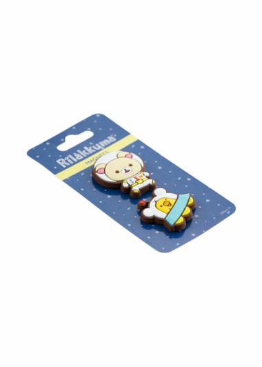 Korilakkuma and Kiiroitori Space Magnets - 2pcs - Side Angle Korilakkuma and Kiiroitori Space Magnets - 2pcs - Side Angle