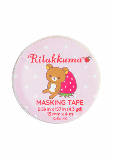 Rilakkuma Strawberry Themed Washi Tape - White - Front Rilakkuma Strawberry Themed Washi Tape - White - Front