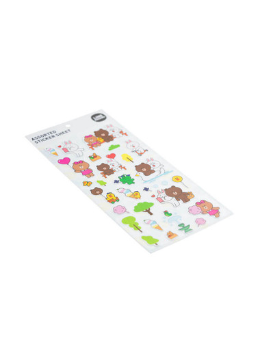 LINE FRIENDS In The Park and Flowery Day Assorted Stickers - Side Angle White LINE FRIENDS In The Park and Flowery Day Assorted Stickers - Side Angle White