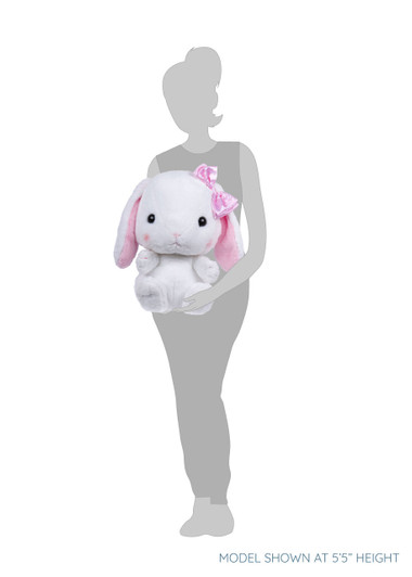 Amuse Shiroppi Bunny Plush with Pink Bow - Silhouette Amuse Shiroppi Bunny Plush with Pink Bow - Silhouette