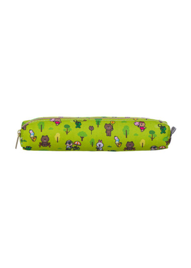 LINE FRIENDS Skinny Pencil Pouch - Green - Front Angle LINE FRIENDS Skinny Pencil Pouch - Green - Front Angle