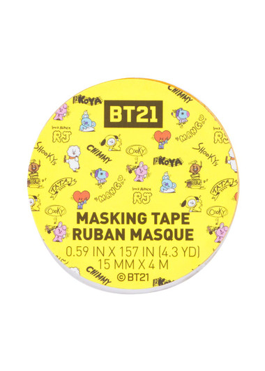 BT21 Doodle Group Washi Tape - Yellow - Front Angle BT21 Doodle Group Washi Tape - Yellow - Front Angle